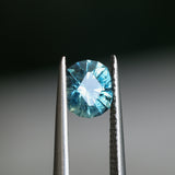 1.40CT PRECISION CUT FANCY CUSHION MONTANA SAPPHIRE, MEDIUM TEAL BLUE, 6.93X5.95X4.32MM