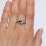 1.17ct Untreated Cushion Blue Madagascar Sapphire Low Profile 4 Prong Signet Solitaire in 14k Yellow Gold