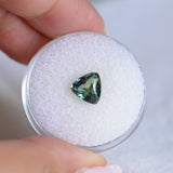 1.75CT TRILLION MADAGASCAR SAPPHIRE, PARTI TEAL, GREEN AND YELLOW, 7.38X7.25X4.44MM
