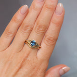 1.17ct Untreated Cushion Blue Madagascar Sapphire Low Profile 4 Prong Signet Solitaire in 14k Yellow Gold