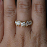 Mixed Shape Natural Diamond Cluster Ring in 18k Yellow Gold
