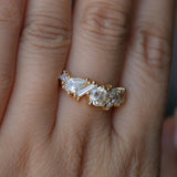Mixed Shape Natural Diamond Cluster Ring in 18k Yellow Gold