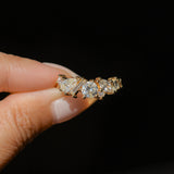 Mixed Shape Natural Diamond Cluster Ring in 18k Yellow Gold