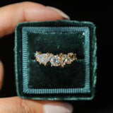 Mixed Shape Natural Diamond Cluster Ring in 18k Yellow Gold