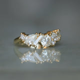 Mixed Shape Natural Diamond Cluster Ring in 18k Yellow Gold