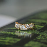 Mixed Shape Natural Diamond Cluster Ring in 18k Yellow Gold