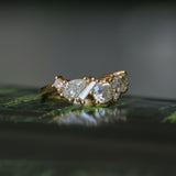Mixed Shape Natural Diamond Cluster Ring in 18k Yellow Gold