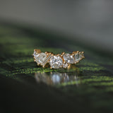 Mixed Shape Natural Diamond Cluster Ring in 18k Yellow Gold