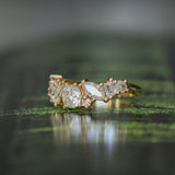 Mixed Shape Natural Diamond Cluster Ring in 18k Yellow Gold