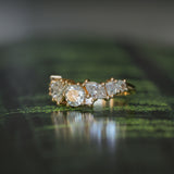 Mixed Shape Natural Diamond Cluster Ring in 18k Yellow Gold