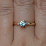0.81ct Blue Montana Sapphire and Princess Cut Diamond Rapids Low Profile Ring in 14k Yellow Gold