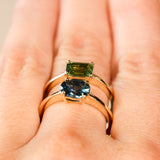 1.42ct Oval Blue Montana Sapphire Low Profile 4 Prong East-West Solitaire in 14k Yellow Gold