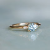 0.81ct Blue Montana Sapphire and Princess Cut Diamond Rapids Low Profile Ring in 14k Yellow Gold