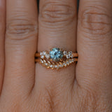 1.01ct Light Teal Montana Sapphire and Diamond Starry Night Low Profile Solitaire in 14k Yellow Gold