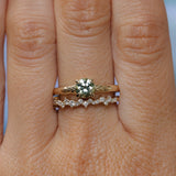 0.79ct Round Light Green Montana Sapphire Low Profile Four Prong Spring Bloom Solitaire in 14k Yellow Gold