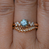 1.01ct Light Teal Montana Sapphire and Diamond Starry Night Low Profile Solitaire in 14k Yellow Gold