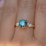 2.15ct Round Madagascar Sapphire and Diamond Starry Night Low Profile Solitaire in 14k Yellow Gold