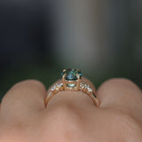 2.15ct Round Madagascar Sapphire and Diamond Starry Night Low Profile Solitaire in 14k Yellow Gold