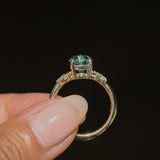 2.15ct Round Madagascar Sapphire and Diamond Starry Night Low Profile Solitaire in 14k Yellow Gold