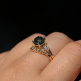 2.15ct Round Madagascar Sapphire and Diamond Starry Night Low Profile Solitaire in 14k Yellow Gold