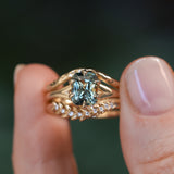 2.07ct Radiant Cut Untreated Tanzanian Sapphire Low Profile Six Prong Split Shank Solitaire in 14k Yellow Gold