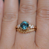 2.15ct Round Madagascar Sapphire and Diamond Starry Night Low Profile Solitaire in 14k Yellow Gold