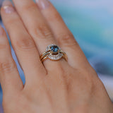 0.98ct Deep Teal Blue to Purple Montana Sapphire Low Profile 4 Prong Solitaire in 14k Yellow Gold