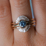 0.98ct Deep Teal Blue to Purple Montana Sapphire Low Profile 4 Prong Solitaire in 14k Yellow Gold