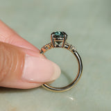 2.15ct Round Madagascar Sapphire and Diamond Starry Night Low Profile Solitaire in 14k Yellow Gold
