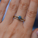 0.98ct Deep Teal Blue to Purple Montana Sapphire Low Profile 4 Prong Solitaire in 14k Yellow Gold