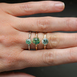 2.0ct Oval Untreated Green Parti Madagascar Sapphire Six Prong Evergreen Solitaire in 14k Yellow Gold