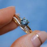 0.98ct Deep Teal Blue to Purple Montana Sapphire Low Profile 4 Prong Solitaire in 14k Yellow Gold