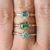 2.0ct Oval Untreated Green Parti Madagascar Sapphire Six Prong Evergreen Solitaire in 14k Yellow Gold