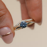 0.98ct Deep Teal Blue to Purple Montana Sapphire Low Profile 4 Prong Solitaire in 14k Yellow Gold