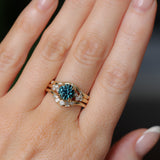 2.15ct Round Madagascar Sapphire and Diamond Starry Night Low Profile Solitaire in 14k Yellow Gold