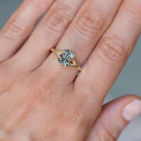 2.07ct Radiant Cut Untreated Tanzanian Sapphire Low Profile Six Prong Split Shank Solitaire in 14k Yellow Gold