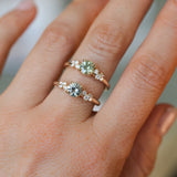 0.75ct Round Untreated Silvery Grey Montana Sapphire and Diamond Starry Night Low Profile Solitaire in 14k Yellow Gold