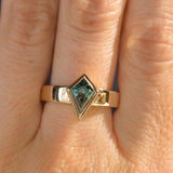 1.27ct Australian Kite Sapphire Bezel Set "Signet" Style Wide Band Solitaire in 14k Yellow Gold