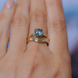 1.69ct Untreated Cushion Cut Blue Montana Sapphire Low Profile 4 Prong Solitaire in 14k Yellow Gold