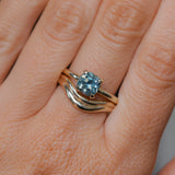 1.69ct Untreated Cushion Cut Blue Montana Sapphire Low Profile 4 Prong Solitaire in 14k Yellow Gold