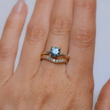 1.69ct Untreated Cushion Cut Blue Montana Sapphire Low Profile 4 Prong Solitaire in 14k Yellow Gold