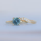 1.69ct Untreated Cushion Cut Blue Montana Sapphire Low Profile 4 Prong Solitaire in 14k Yellow Gold