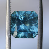 5.53CT RADIANT CUT MONTANA SAPPHIRE, TEAL BLUE AND LIGHT GREEN, UNTREATED, 9.39X9.21X6.75MM - APPRAISED STONE
