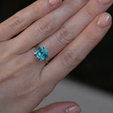 5.53CT RADIANT CUT MONTANA SAPPHIRE, TEAL BLUE AND LIGHT GREEN, UNTREATED, 9.39X9.21X6.75MM - APPRAISED STONE