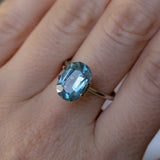 4.25CT ELONGATED CUSHION MONTANA SAPPHIRE, MEDIUM TEAL BLUE, UNTREATED, 11.87X8.18x5.12MM - APPRAISED STONE