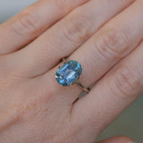 4.25CT ELONGATED CUSHION MONTANA SAPPHIRE, MEDIUM TEAL BLUE, UNTREATED, 11.87X8.18x5.12MM - APPRAISED STONE