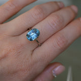 4.25CT ELONGATED CUSHION MONTANA SAPPHIRE, MEDIUM TEAL BLUE, UNTREATED, 11.87X8.18x5.12MM - APPRAISED STONE
