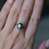 2.69CT OVAL MADAGASCAR SAPPHIRE, PARTI BLUE WITH TEAL, 9.6X7.5X5.4MM