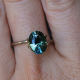 2.69CT OVAL MADAGASCAR SAPPHIRE, PARTI BLUE WITH TEAL, 9.6X7.5X5.4MM