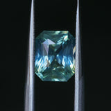 2.32CT MADAGASCAR RADIANT SAPPHIRE, LIGHTER TEAL GREEN BLUE, 8.3X6.7X4.6MM